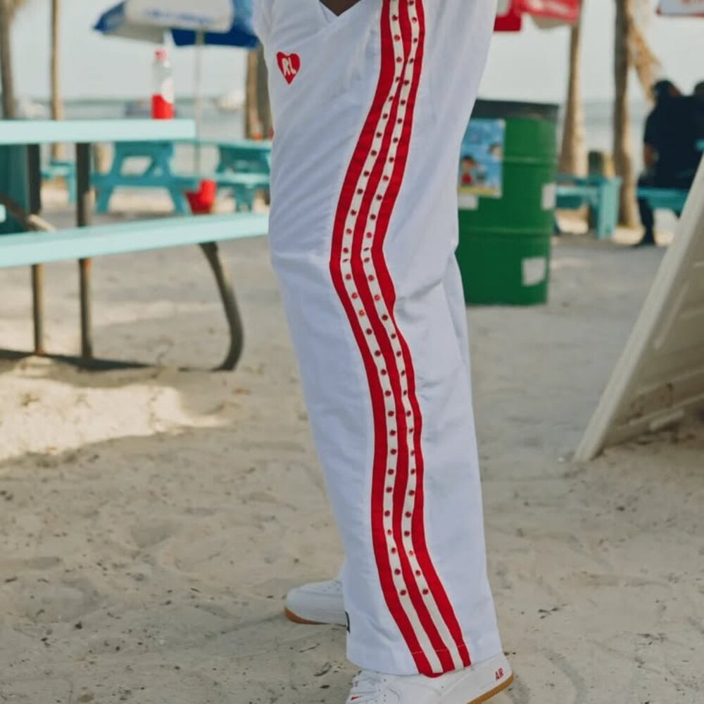 C1N X RL Pants - Red Letters Clothing - White with Rhinestones - New